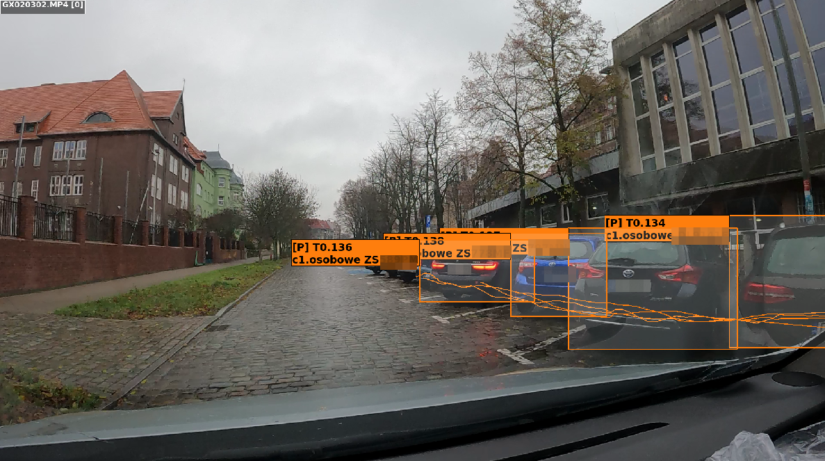 Widok funkcji AITracker — pomiar ruchu i odczyt tablic w jednym wyniku