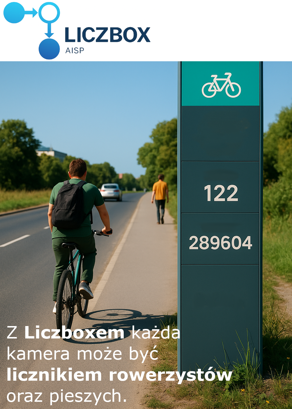 Przykład wykorzystania Liczboxa do zliczania rowerzystów i pieszych
